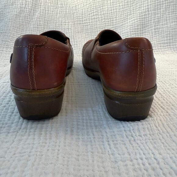 Keen Mora Button Slip On Size 7.5 Brown Leather Wedge Loafer Clog Slip On - Picture 7 of 10